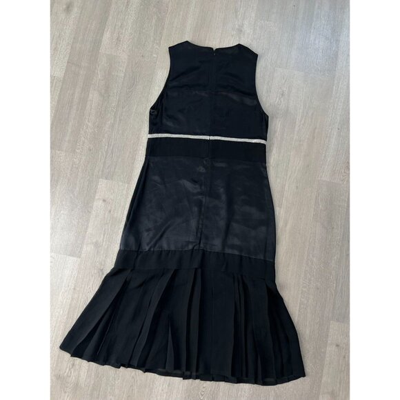 $695 3.1 Phillip Lim Women's Black Round Neck Sleeveless Silk Belt Dress Size 4 - Picture 9 of 9